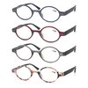 OLOMEE Reading Glasses Women Men Cute Round Readers Cheaters +2.00 Stylish Lightweight Reader Glasses 4 Pack Comfortable Fit Spring Hinge