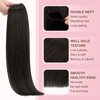 GOO GOO Sew in Hair Extensions Real Human Hair, Weft Hair Extensions Human Hair, 2 Dark Brown 20 Inch-105g, Weft Bundles Straight Silky Remy Hair