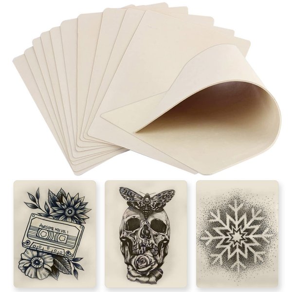 Tattoo Practice Skins Fake Skins, Usiriy 12Pcs Practice Skins 7.4x5.6" Double Sides Fake Skin Soft Rubber Pads Tattoo Skin Practice for Beginners and Artists
