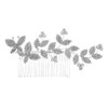 Teyglen Silver Rhinestone Wedding Hair Comb Bridal Hair Comb with Butterfly Sparkly Leaf Headpiece for Bride Crystal Hair Piece Hair Accessories for Women Girls