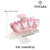 TOVABA Hair Claw Clips for Women Pink Heart Shape Hair Clips Cute Medium Hair Clips Trendy Hair Claw Clips Hair Accessories for Women Strong Hold Jaw Hair Clip for Thick Thin Hair
