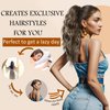 donttwa Curly Ponytail Extension, 18 inch Claw Clip Drawstring Ponytails Hair Extensions for Women, Long Wavy Multi Layered Synthetic Natural Hairpiece for Daily Party (Dark Blonde)