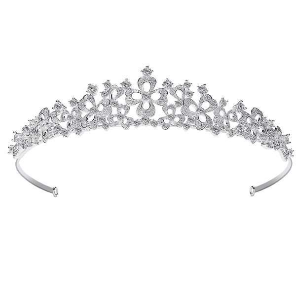 Wedding Tiara Crowns for Women Cubic Zirconia Tiaras Bride Royal Queen Headband Princess Quinceanera Headpieces for Birthday Prom Pageant Party with Jewelry Box
