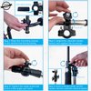 AlveyTech Universal Grip Umbrella Holder - 360° Angle Adjustable Attachment Clamp Mount Connector, for Mobility Scooter, Power Chair, Wheelchair, Push Walker, Rollator, Beach Sport Sun Shade Outdoor