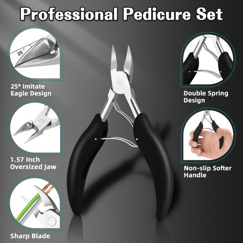 JTIEO 4 Pack Ingrown Toenail Clippers Kit for Ingrown & Thick Nail Ingrown Toenail Treatment Ingrown Toenail Removal Kit Professional Tool