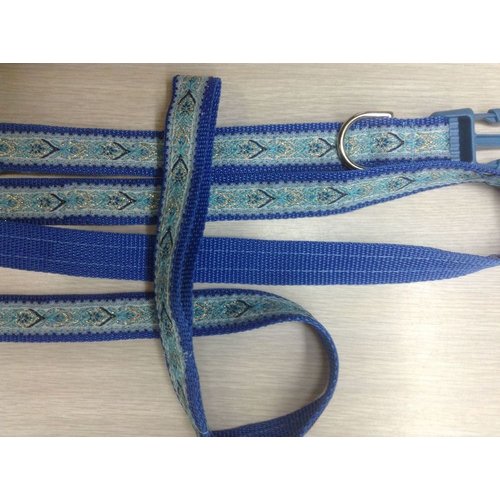 MATILDA Designer Dog Collar. Sky Blue. 11"-15"