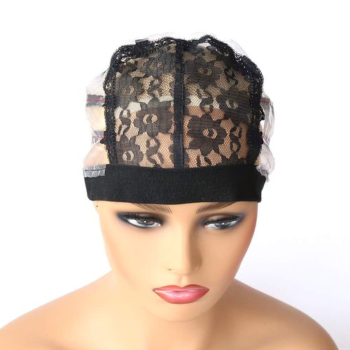 BTWTRY Lace Wig Cap for Making Wig with Elastic Band Around Wig Cap for Women Girls Medium Size Mesh Lace Wig Cap for DIY Wig (1 Pc, 0057)