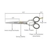 Generic Hair Cutting Scissors, Schönn Hair Scissor, Professional 6.5 inch Right-Handed Barber Shears - German Stainless Steel, Hand Sharpened (Silver/Gold), SCH-CLS-01
