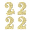 Gold Glitter 2 - No-Mess Real Gold Glitter Cut-Out Numbers - 2nd Birthday Party Confetti - Set of 24