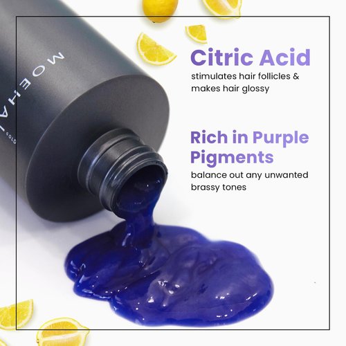 MOEHAIR Color Infuse Blonde Shampoo | Paraben & Sulfate Free Shampoo | Removes Unwanted Yellow Tones| Blonde Purple Shampoo | Neutralizes Brassiness | Professional-Grade Toning Shampoo (12 Fl. Oz)