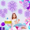 12 Pcs Purple Daisy Balloons,Daisy Birthday Party Decoration,Daisy Foil Balloons Flower Balloons for Girls Daisy Themed Party Baby Shower Wedding Groovy Boho Supplies (Purple)