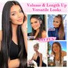 REECHO Hair Extensions, 11PCS Clip in Hair Extensions 24" Long Straight hair extensions HE005 Natural Soft Synthetic Hairpieces for Women – Black