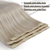 Sunny Blonde Human Hair Clip in Extensions Stable Clip in Extensions Real Human Hair Platinum Blonde Hair Clip Extensions for Women Clip in Hair Extensions Human Hair Blonde 3pcs 70g 18inch