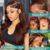 Brown Body Wave Lace Front Wigs Human Hair Wigs HD Lace Front Wig Human Hair Pre Plucked with Baby Hair 150 Density Brazilian Virgin Transparent Lace Front Glueless Wigs Human Hair Colored (22 Inch)