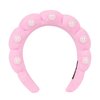 Ondder Pearl Pink Makeup Headband Spa Headband for Washing Face Sponge Face Wash Headband Soft Skin Care Headbands Hair Band Puffy Skincare Headband for Women Facial Make Up Hair Headband Head Bands