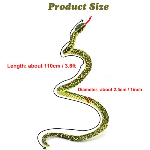 Bakalizoo 3.6 ft Long Soft Snake Dolls, Cute Stuffed Animals Plush Pranks Spoof Stuff Toys, Gifts for Kids, Child, Birthday, Halloween, Christmas, Home Decor (Green)