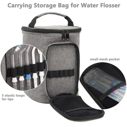 PACMAXI Carrying Bag for Waterpik Water Flosser, Portable Storage Bag for Water Flosser and Accessories Suitable for Travelling, Trips, Camping (Grey)