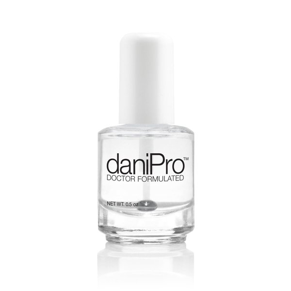 daniPro Doctor-Formulated Clear Base Coat Nail Polish, 0.5 oz - Base Coat Nail Polish with Undecylenic Acid, Vitamins & Biotin - Nail Base Coat for Stronger, Healthier Nails, Manufactured in the USA