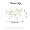 Latious Wedding Bridal Hair Clip Silver Flower Bride Hair Clips Rhinestones Hair Comb Leaf Hair Accessories for Women and Girls