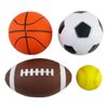 Set of 4 Sports Balls for Kids (Soccer Ball, Basketball, Football, Tennis Ball) By Bo Toys