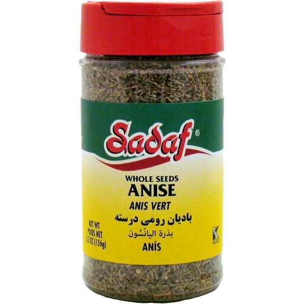 Sadaf Anise Seeds Whole - Whole Anise Seeds for Cooking and Food Flavoring - Spices & Seasonings - Kosher - 5.5 Oz Bottle with Shaker Top