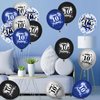 RUMIA Blue 10th Birthday Balloons 24Pcs Navy Blue Black Silver Happy 10th Birthday Latex Balloons Confetti Balloons for Boy Girls 10th Birthday Anniversary Party Decorations Supplies 12 inches
