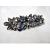 Generic Blue gray silver flower leaf crystal hair clip barrette bridal hair clip