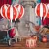 9 Pack Circus Balloons - LIYDE Carnival Decorations Circus Theme Party Decorations Circus Decorations 22 Inch 360 Degree 4D Carnival Balloons (White and Red)