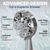 Regiis Handheld Shower Head: 10-in-1 Easy to Install High-Pressure Shower Head with Handheld Hose Attachment and 2 x Water Savers for Customizable Water Flow