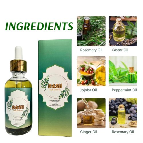 Dash Hair Growth Oil – Advanced Rosemary Oil for Hair Growth – Unique Blend of Hair Oil for Dry Damaged Hair and Growth – 7+ Hair Oils for Hair Growth, Volume, Strength – 60ml