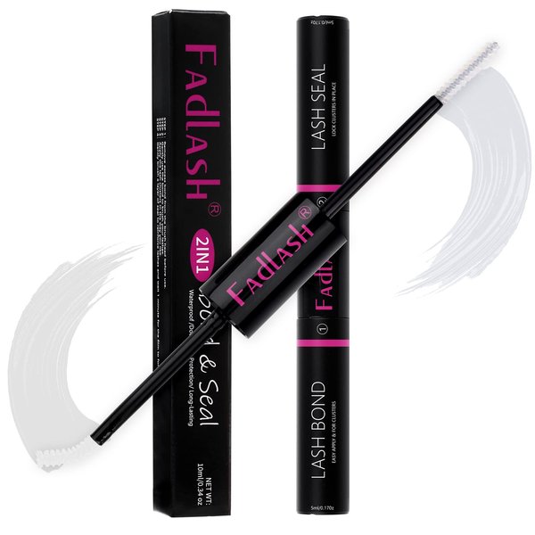 Lash Bond and Seal 10ML Bond and Seal Lash Glue for Individual Lashes Hold 48-72 Hours Cluster Lash Glue DIY Eyelash Extension Kit Self Application at Home