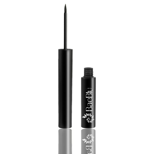 BaeBlu Organic Liquid Eyeliner, 24 Hour Wear, Waterproof, Non-Irritating 100% Natural, Gluten Free, Deep Black