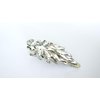 Small silver crystal leaf antique style hair alligator clip barrette for fine (Clip quantity: 2 clips, Pattern: Alligator clip)