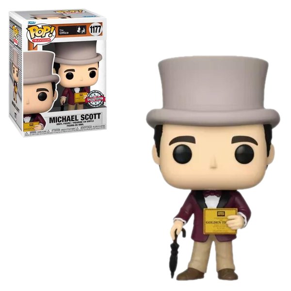 Funko The Office Michael Scott Golden Ticket Pop! Vinyl Collectible Toy Figure - Limited Edition Exclusive
