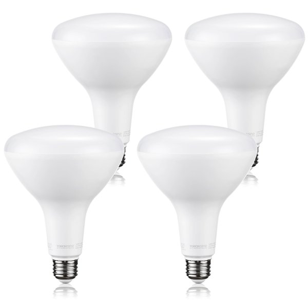 TORCHSTAR BR40 LED Light Bulbs, Indoor Flood Light, Dimmable, 3000K Warm White, 1400lm, E26 Base, Recessed Can Light, High Lumen, 17W (100W Eqv.), Flicker-Free, UL & Energy Star Listed, Pack of 4