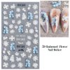 White Flower Nail Art Sticker Decals 5D Self-Adhesive Luxurious Nail Art Decoration Exquisite Pattern Nail Art Supplies White Feather Lace Flower Leaf Carving Design DIY Acrylic Nail Art, 3 Sheet