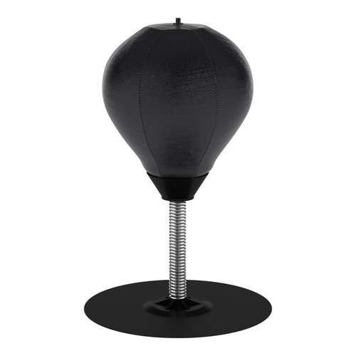 Stress Relief Desktop Punching Bag I Comes with Desk Clamp and Extra Strong Suction Cup I Black