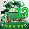 13th Birthday Soccer Balloons Arch,13th Soccer Garland Kit with Green Number 13 Balloon Football Balloons Soccer Mylar Foil Balloons for Boys Kids 13th Birthday Soccer Theme Party Decorations