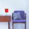 Simple Designs LT2007-RED Chrome Mini Basic Table Lamp with Fabric Shade, Red