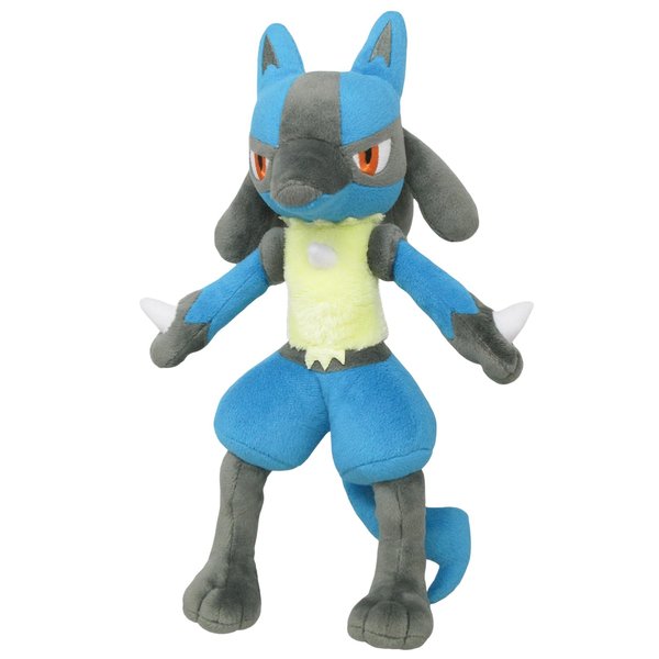 Sanei Pokemon All Star Series Lucario Stuffed Plush, 12", Black, Blue (PP12)
