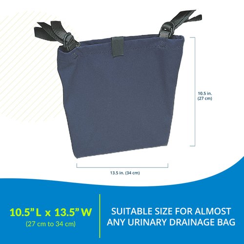 Posey 8215 Urine Drainage Bag Holder, Canvas, Blue