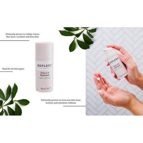 Replere - Protect & Rejuvenate Day Lotion - All Natural Face Moisturizer w/Hyaluronic Acid, Coffea Arabica & Aloe