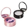 YiQiYi Eyelash Storage Box-2 Pack Eyelash Holder Case with Mirror 3Layers Circle Eyelash Box with Lash Holder Empty Makeup Case Travel for Women and Girls(Black,Rose Gold)