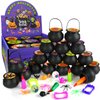 SURCVIO 128 PCS Halloween Party Favors, 18 Pack Prefilled Small Plastic Witch Cauldron Halloween Toys in Bulk Halloween Prizes Gifts