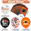 Orange Black Graduation Party Decorations 2024,Class of 2024 Graduation Party Supplies Include Congrats Grad Banner, Grad Backdrop, Porch Sign,Balloons,Foil Number 2024 for Graduation Party Supplies