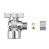 Minimprover 2 Pack Premium Brass Chrome plated 1/2" FIP Female Thread x 3/8 Inch OD Compression Quarter Turn Water Angle Stop Valve Shut Off