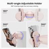MiiKARE Gym Accessory Magnetic Phone Holder for Videos, Strong Magnets Gym Phone Mount, 360° Rotation Adjustable, Home Gym Essentials for Women, Workout Accessories for Men, Gym Gifts for Lovers-Pink