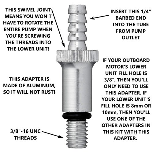 Lower Unit Adapters fit Most Major Brands Outboard Motor(3/8 inch Swivel/10mm/8mm) DOES NOT FIT VOLVO PENTA