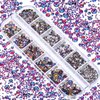 Dowarm 2650PCS Glue Fix Flatback Crystal Rhinestones Gems, 6 Sizes 1.5mm - 6.5mm, Non Hotfix Glass Flat Back Crystals Loose Gemstones for Crafts Nail Face Art Clothes Jewels (Blue Flame)