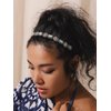 MINACHI Bohemian Beaded Sewn Rice Hair Band with Turquoise Beads, Elastic Cotton Rope, All-Match Face Hair Accessories, Ethnic Style for Women